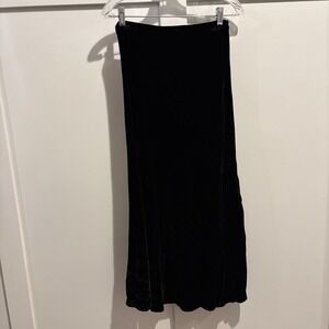 Vtg C.P. Shades Black Velvet Maxi Skirt‎ XS Silk Rayon Minimalist Whimsigoth USA